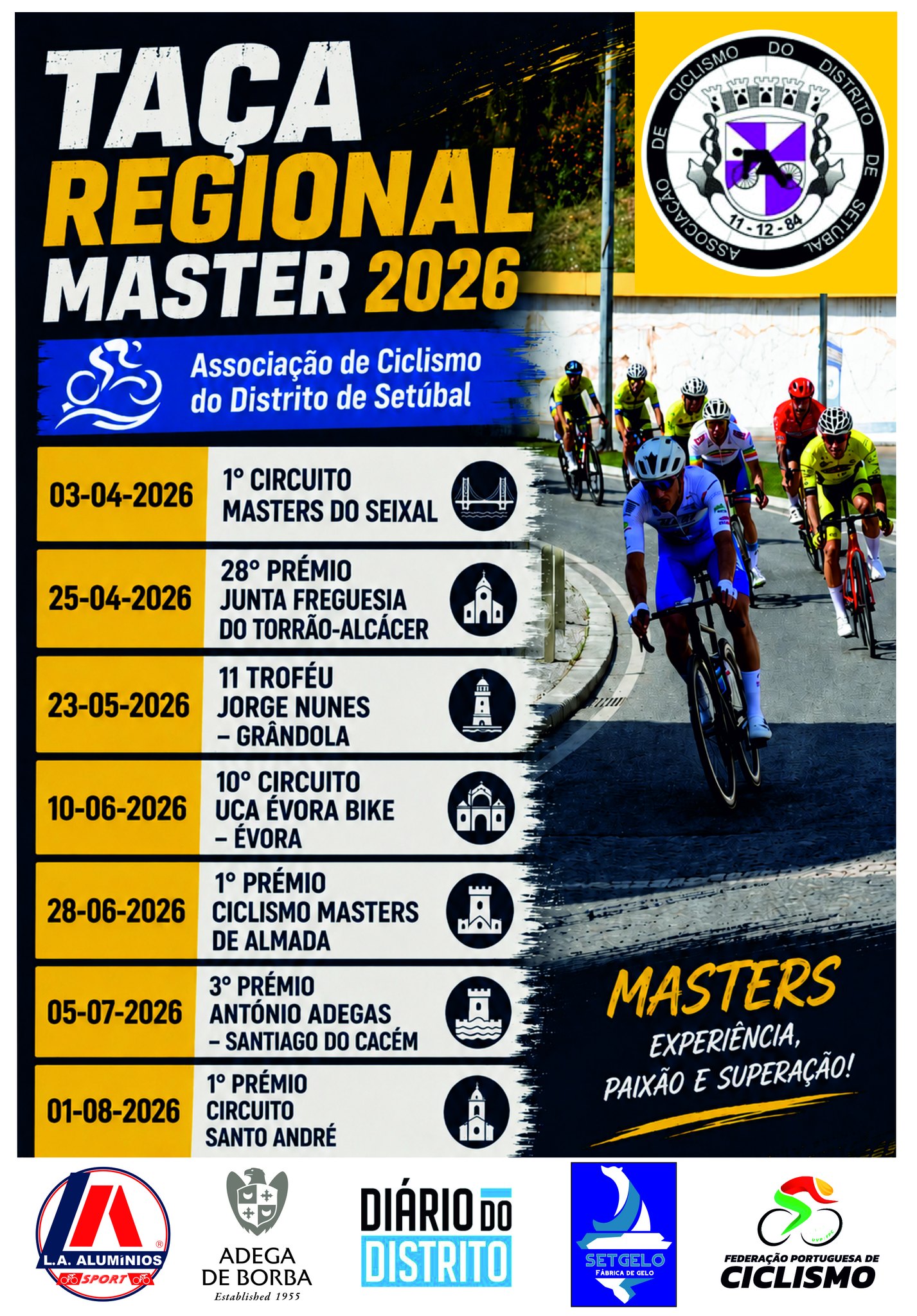 A emoção do ciclismo Masters está de volta às estradas da região!